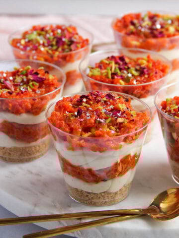 carrot halwa cheesecake jars