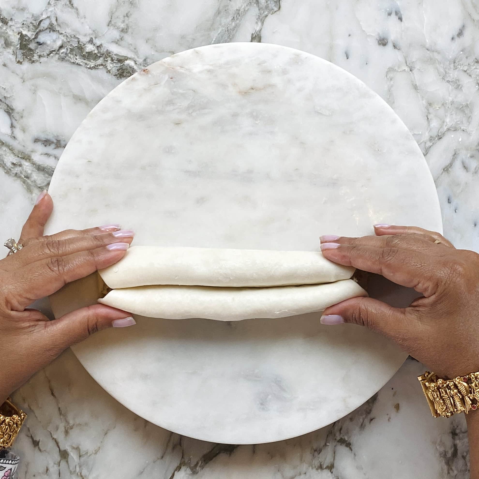 paratha roll ready to be frozen 