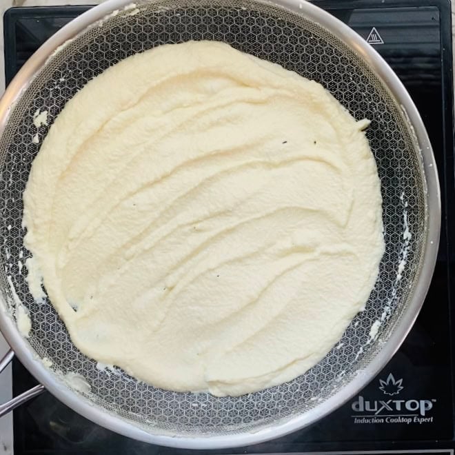 cooked ricotta and heavy cream mixture
