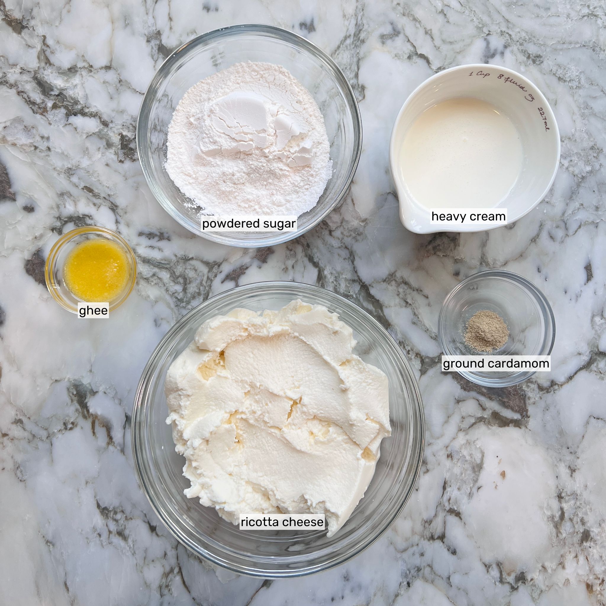 ingredients for instant malai laddu 
