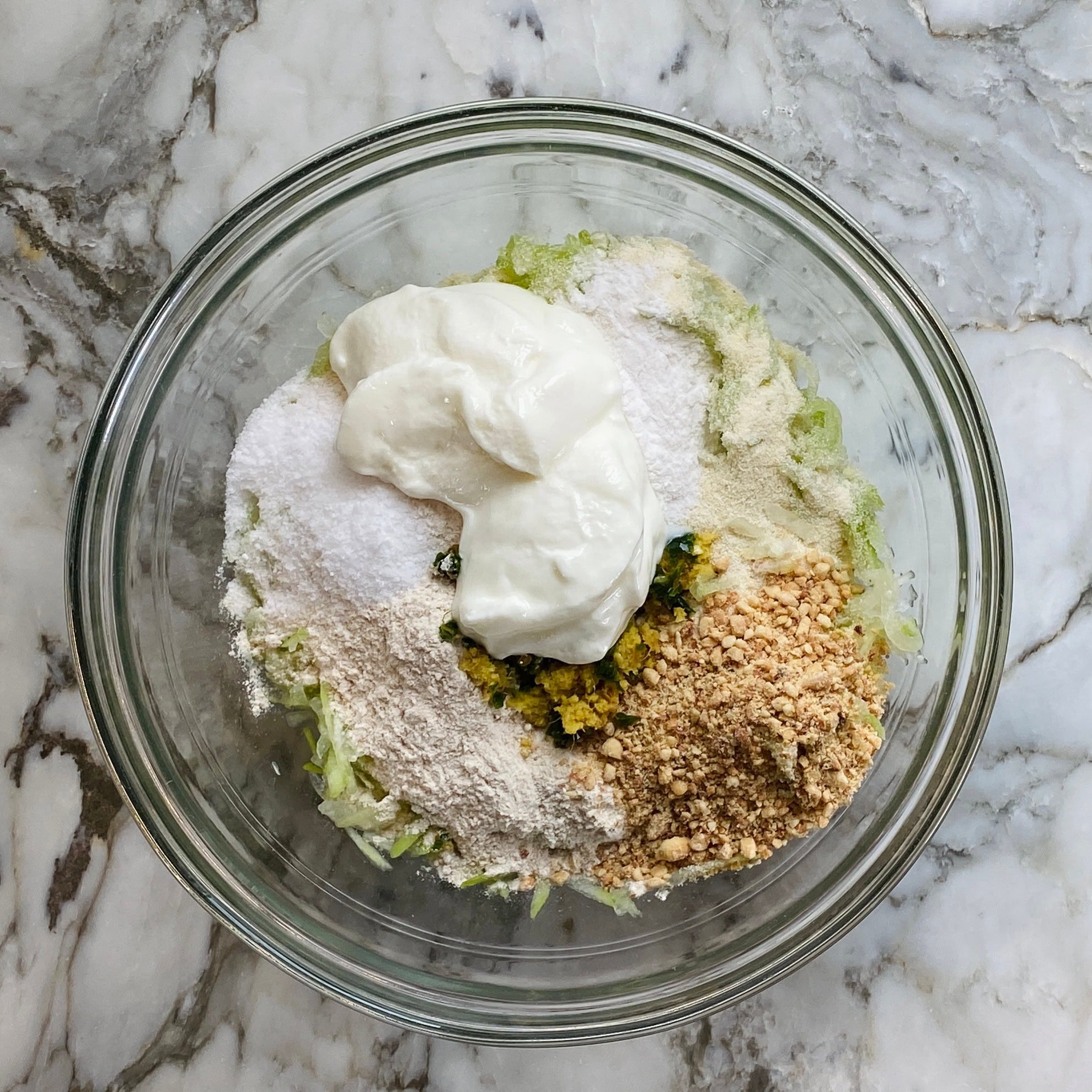 ingredients for dudhi dhirde in a bowl 
