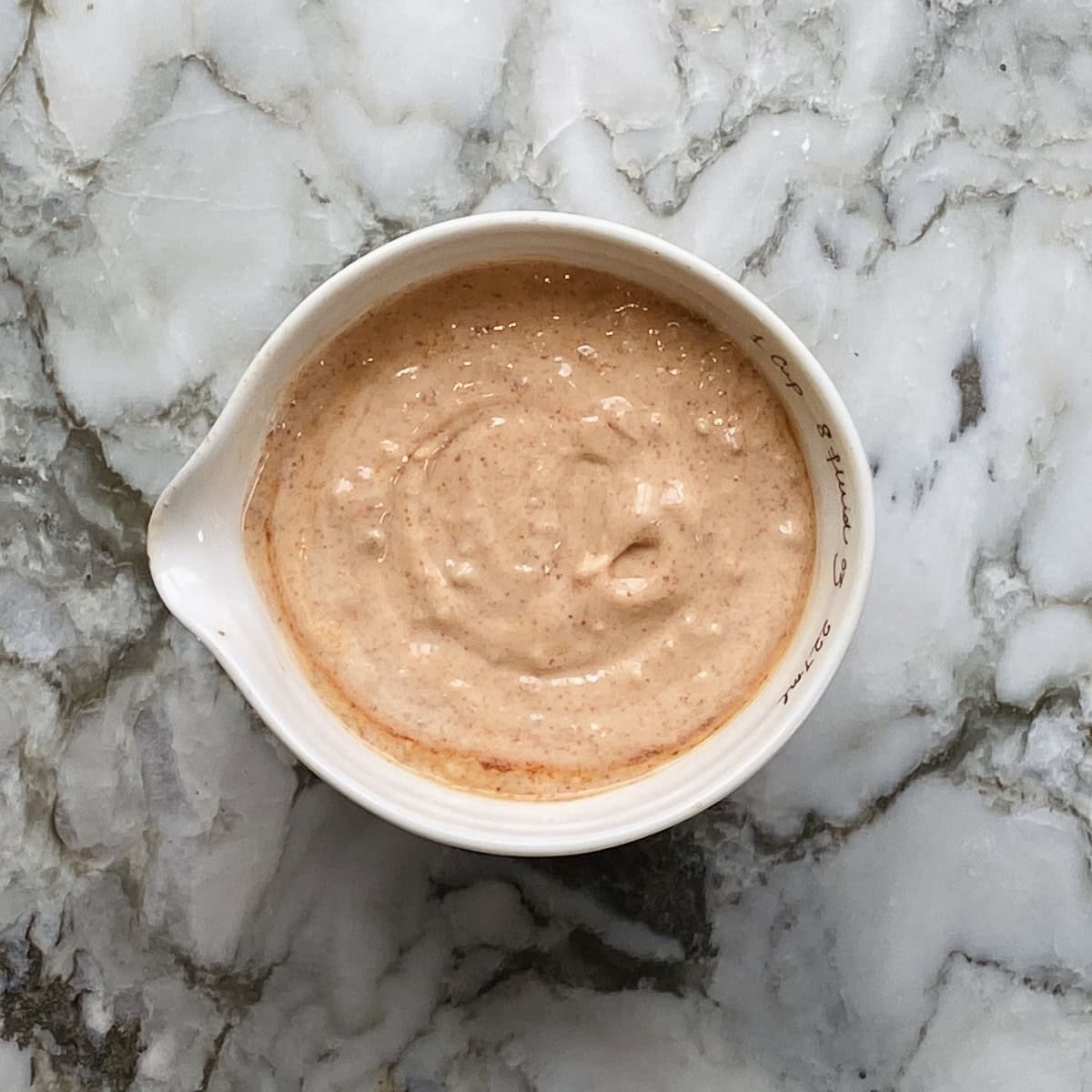 yogurt peanut chutney in a bowl 