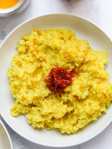 Khichdi served with pickle