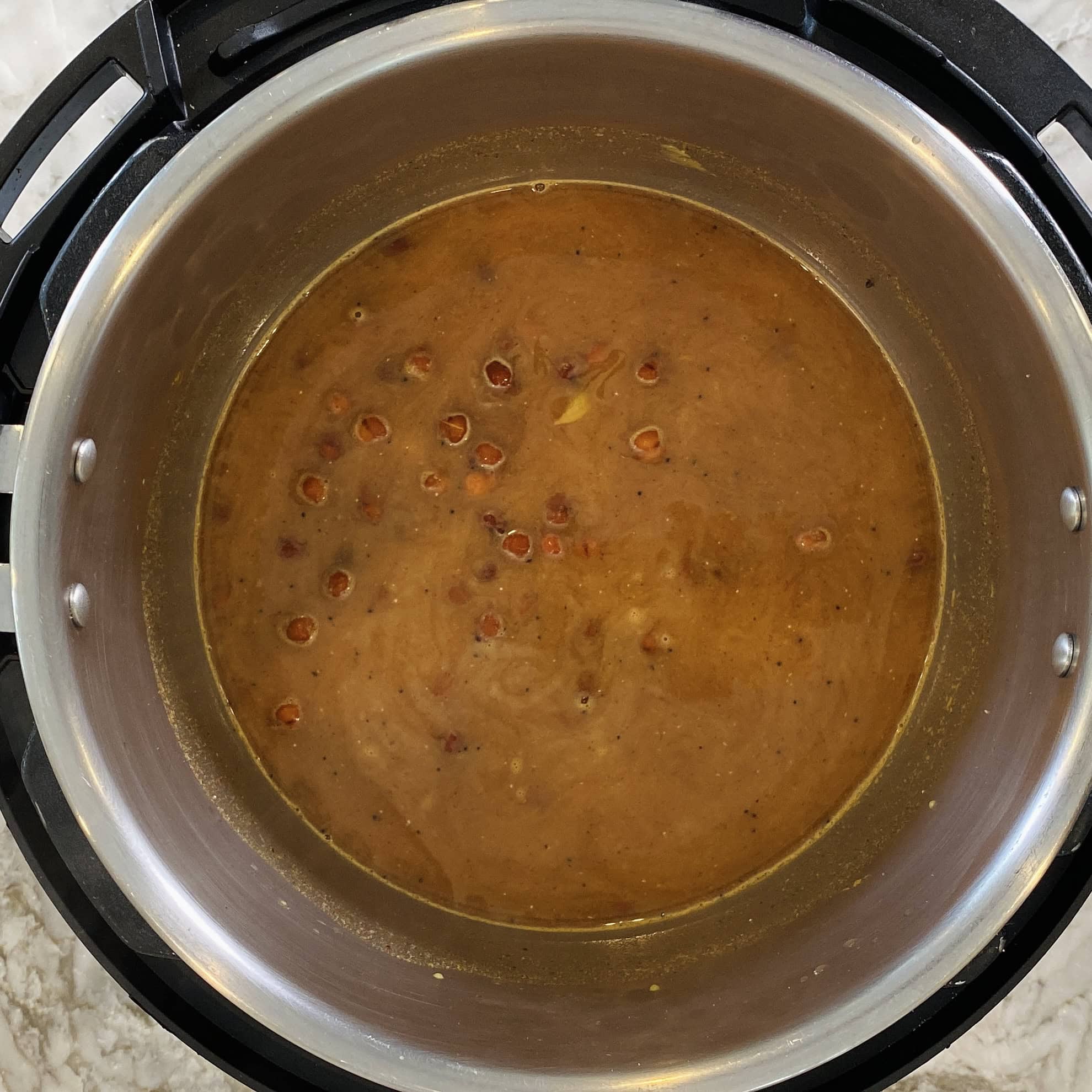 ready to pressure cook the kala chana curry in the Instant Pot 