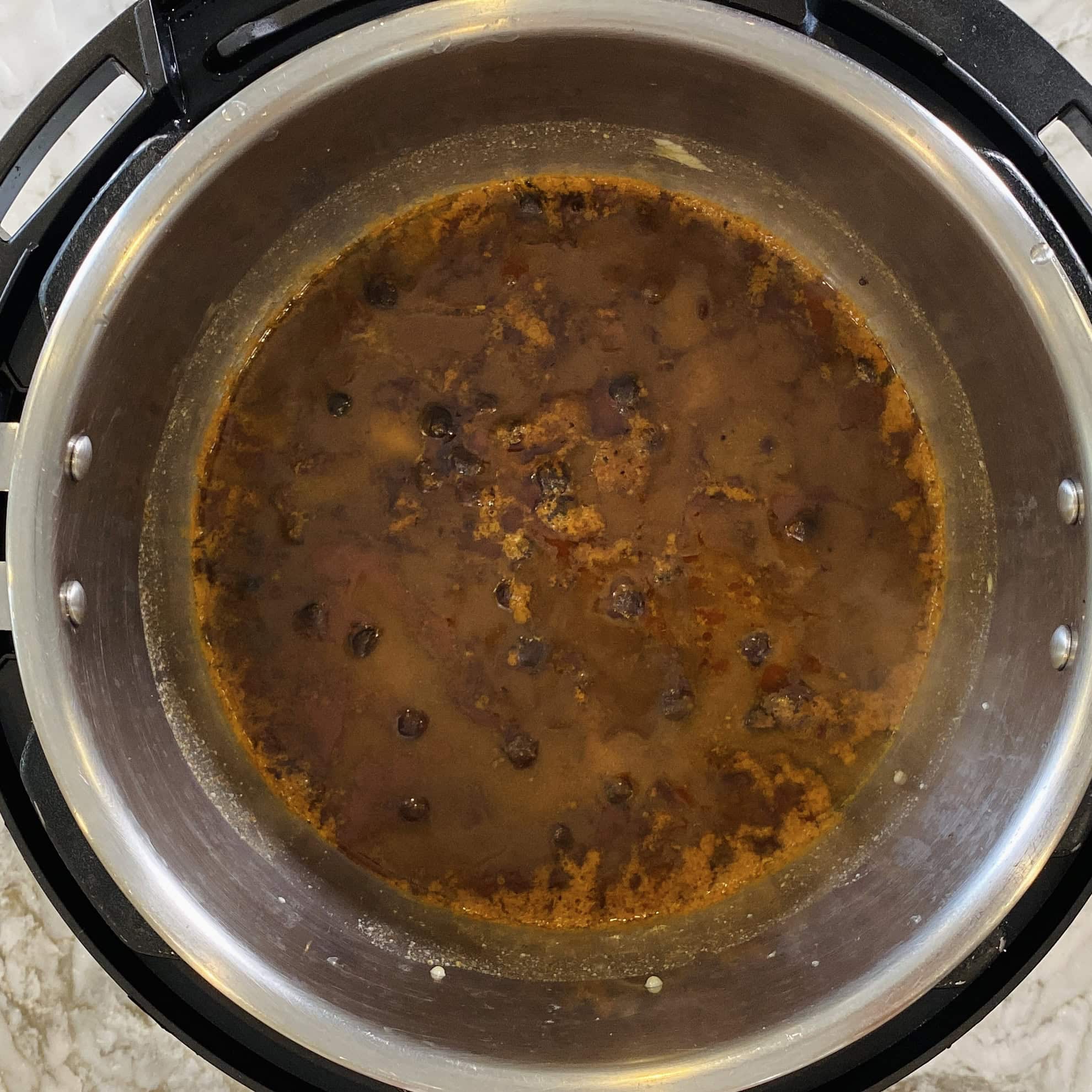cooked kala chana curry in the Instant Pot 