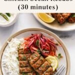 pinterest pin for Indian Ground Chicken Seekh Kebabs