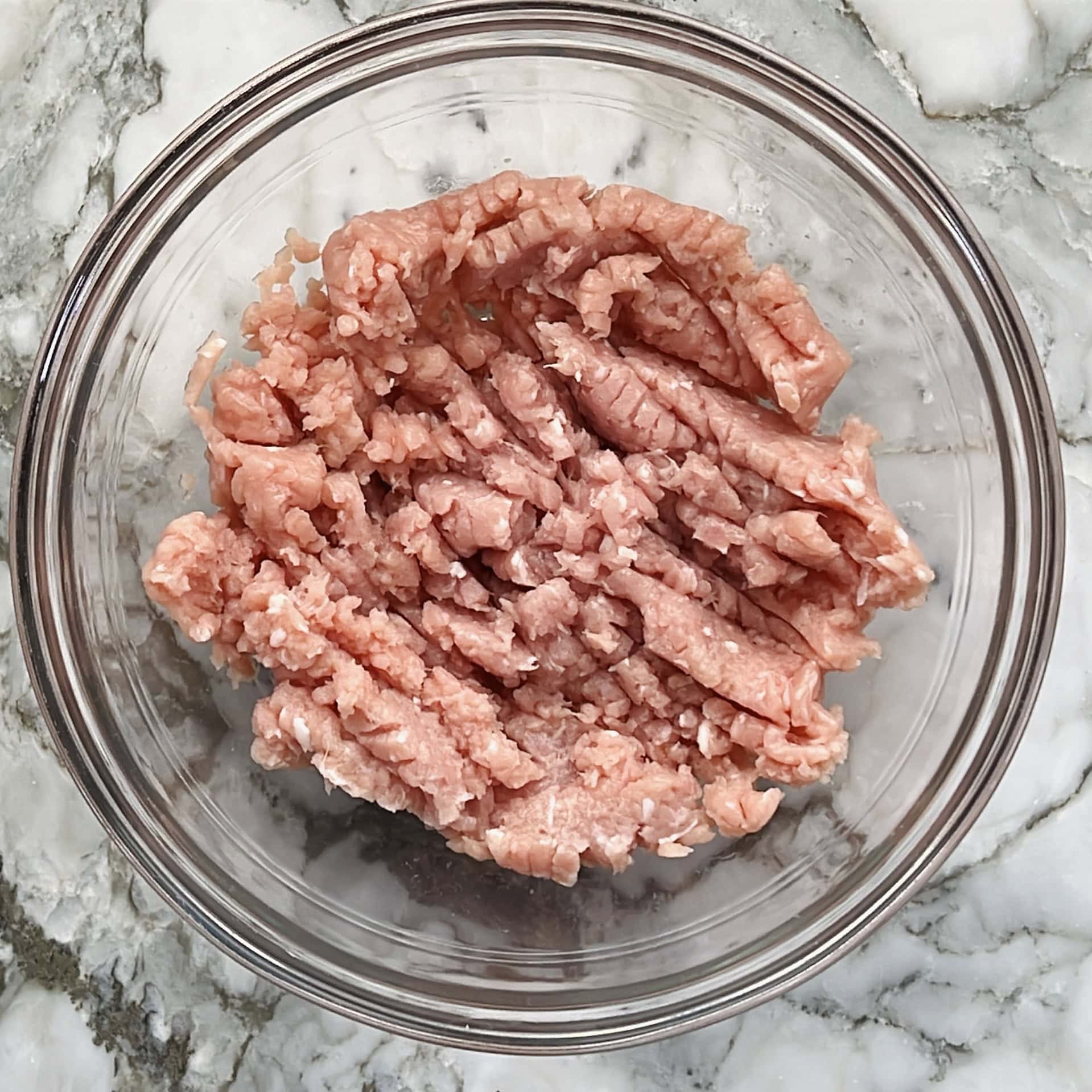 ground chicken in a bowl 