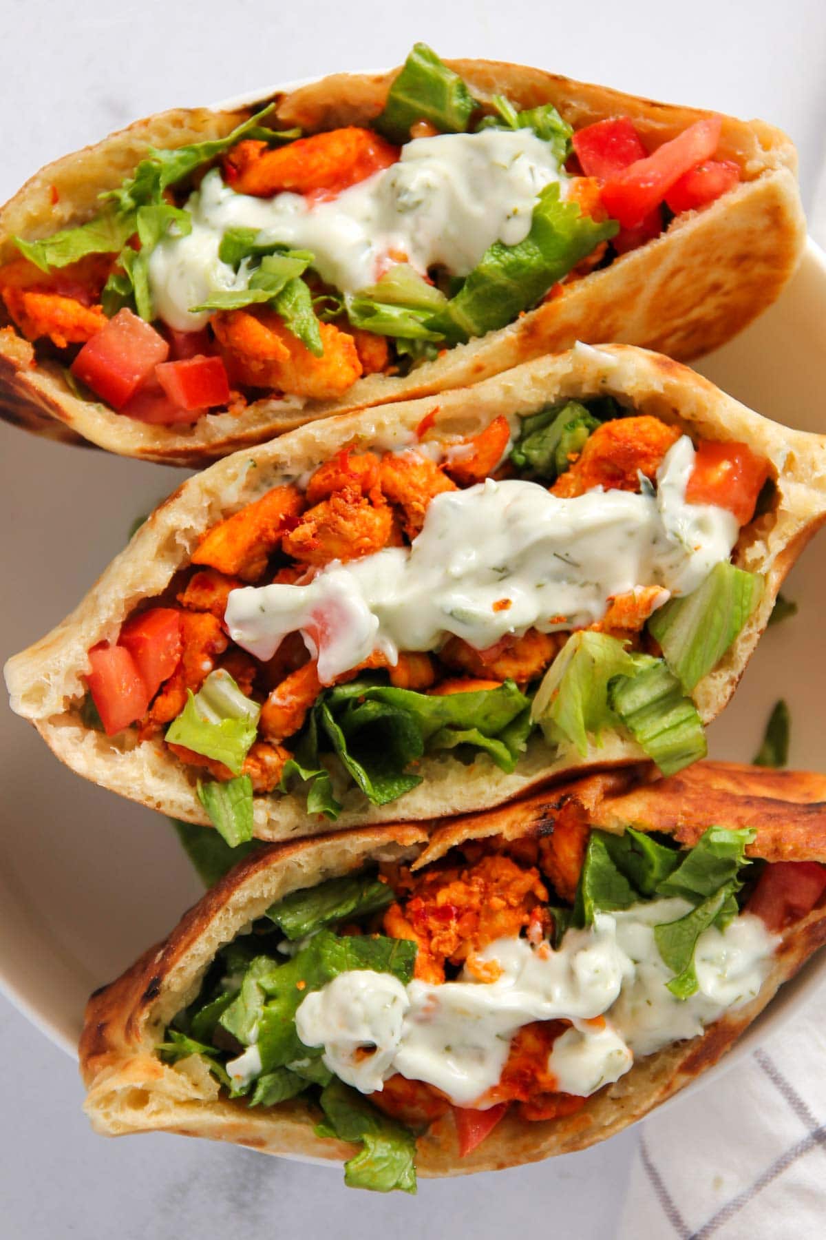 Tandoori chicken Pita pockets with tatziki 