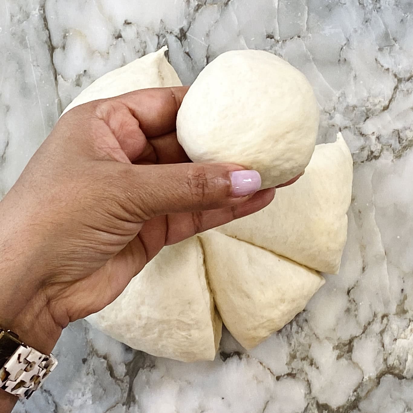 shaped dough ball