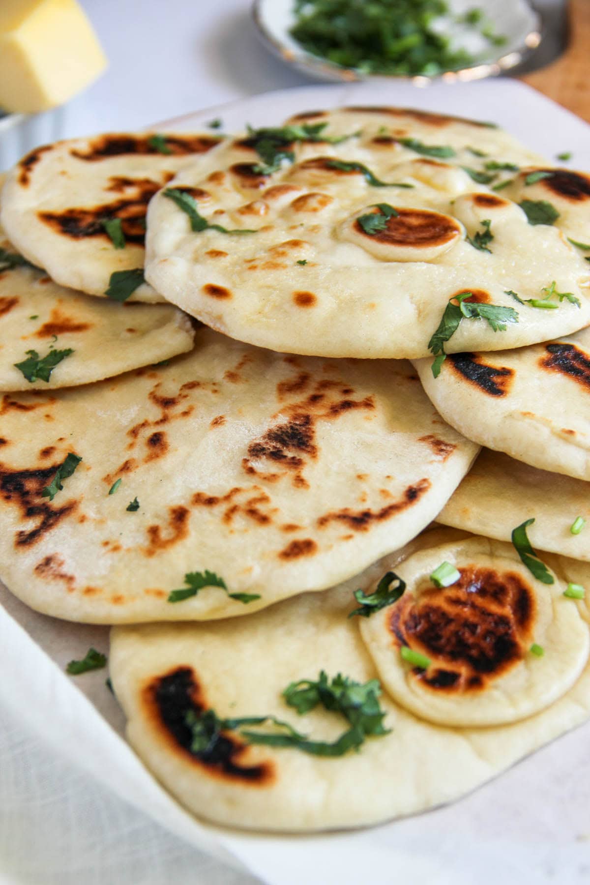 soft and fluffy homemade naan