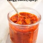 mango chutney in a glass jar
