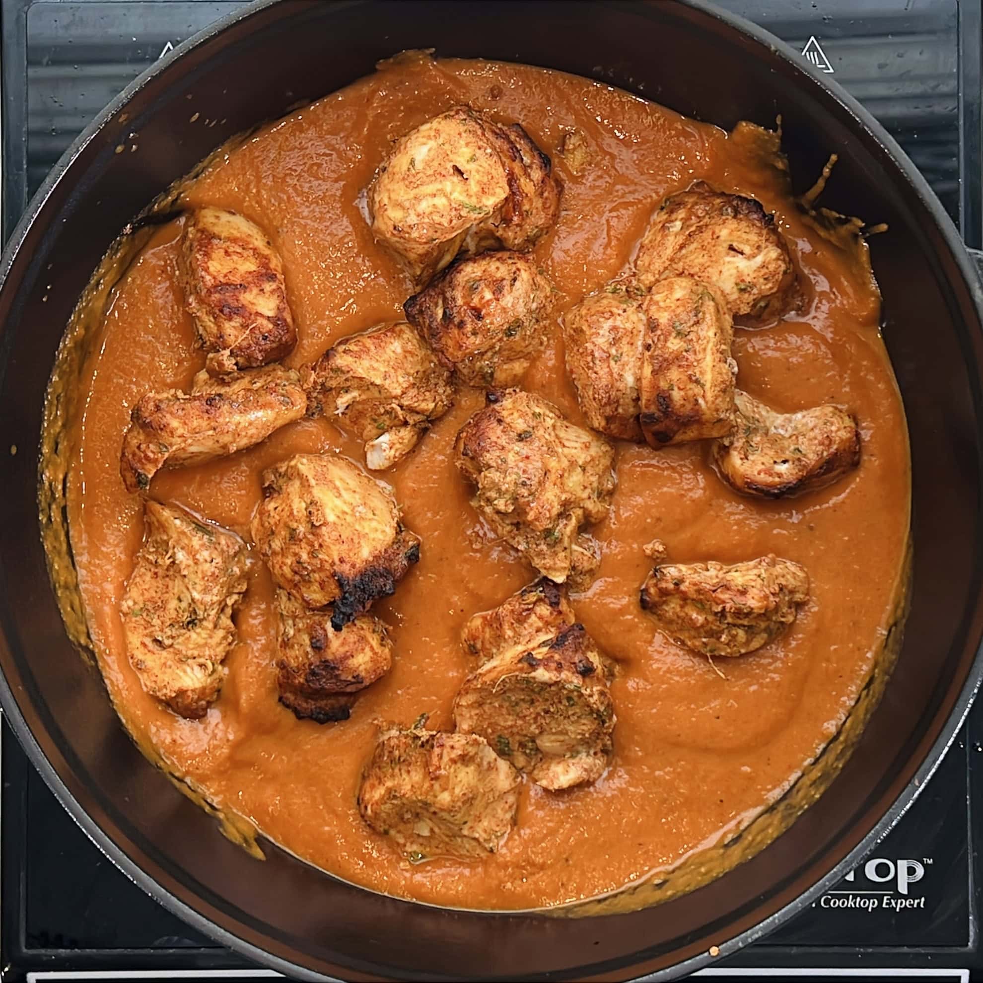 roasted chicken added to the sauce.