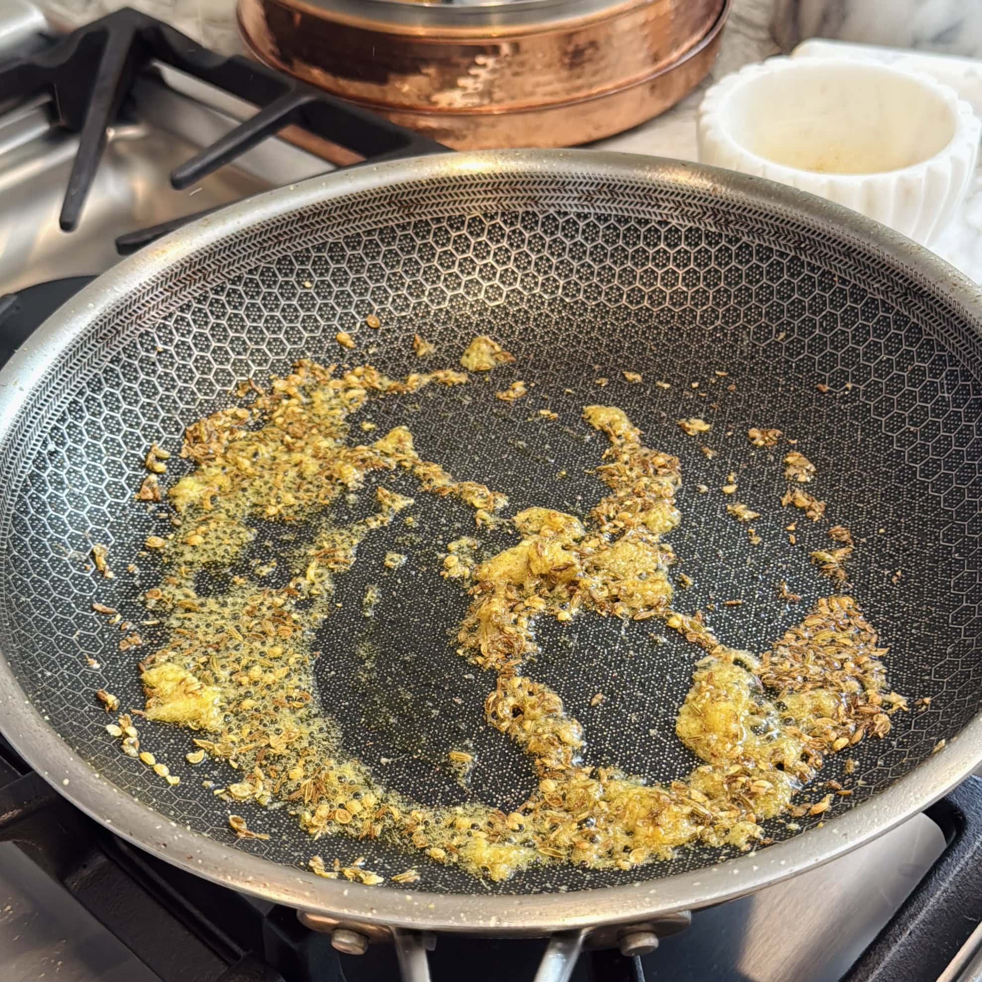spices sauteed in oil.