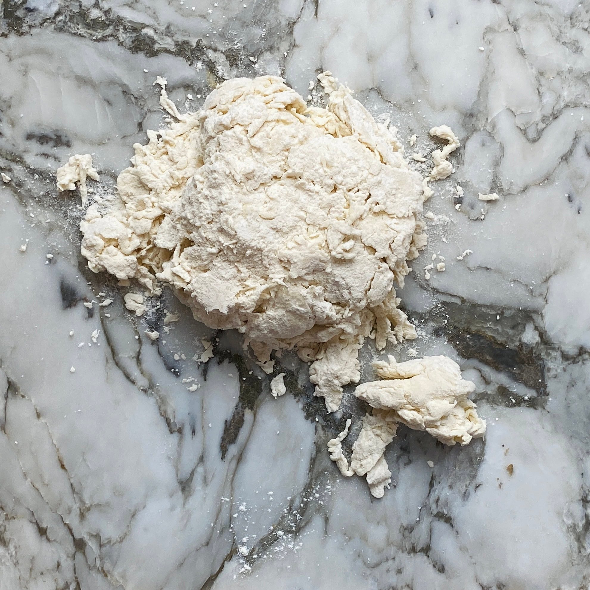 roughly mixed ingredients for dough
