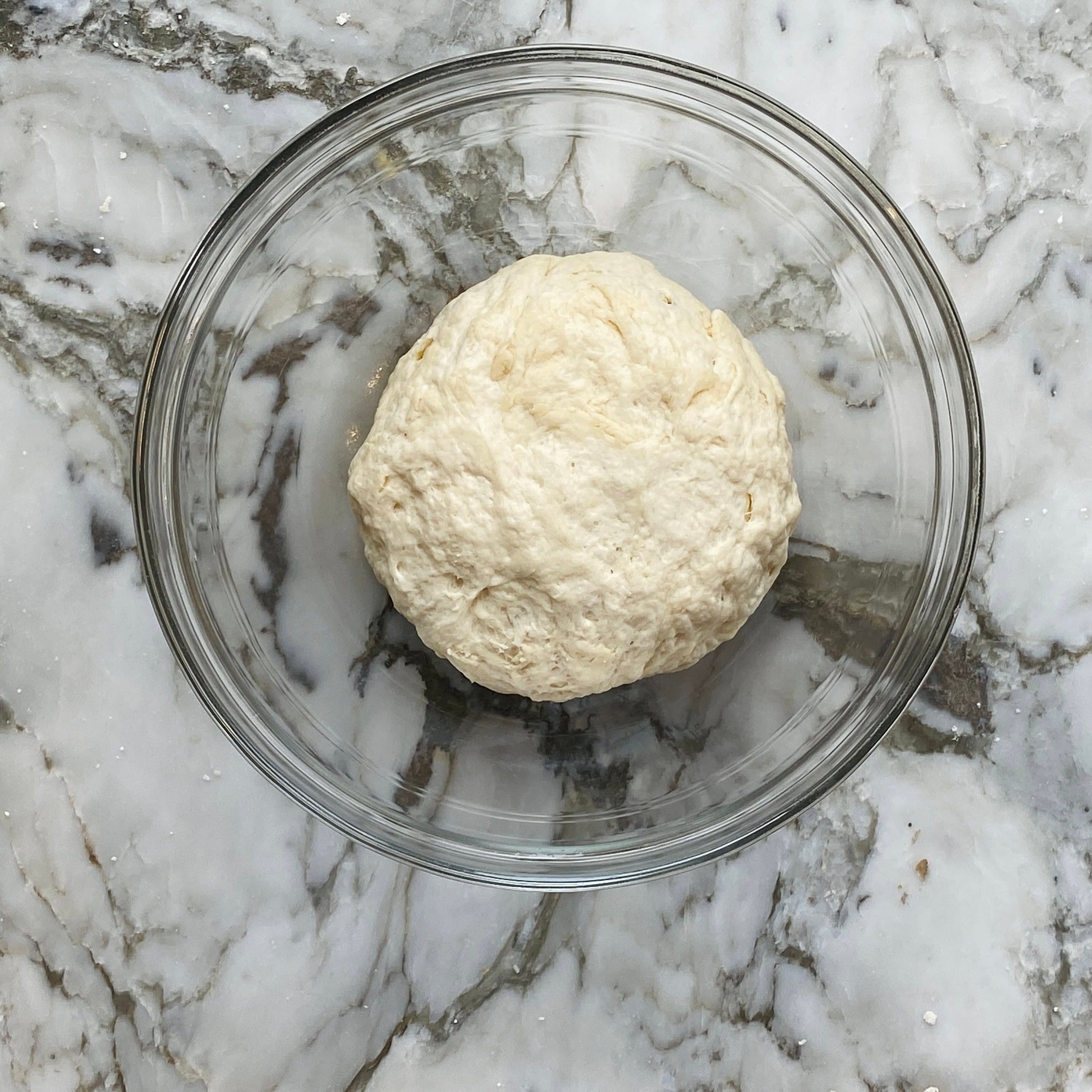 dough in a bowl.