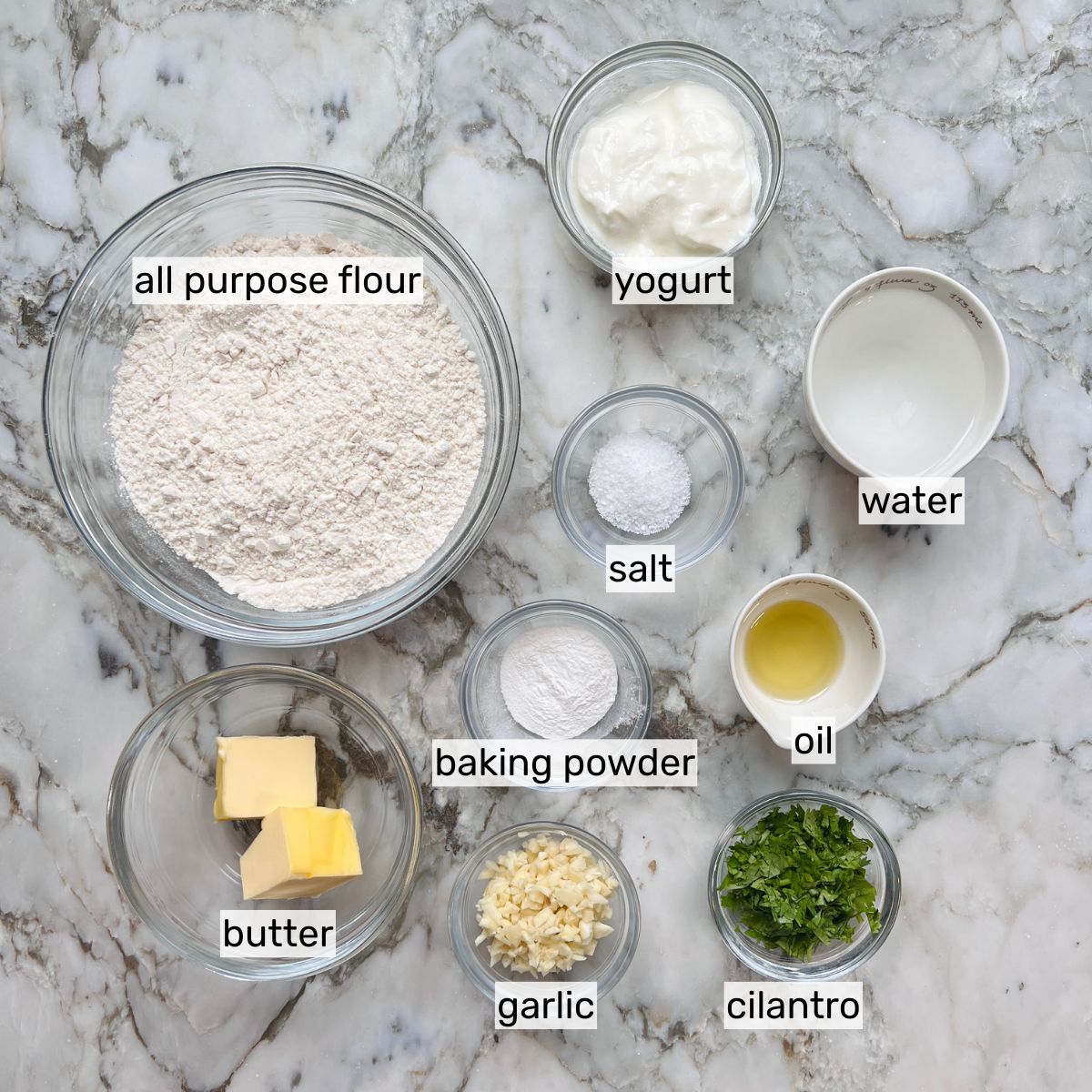 ingredients for naan