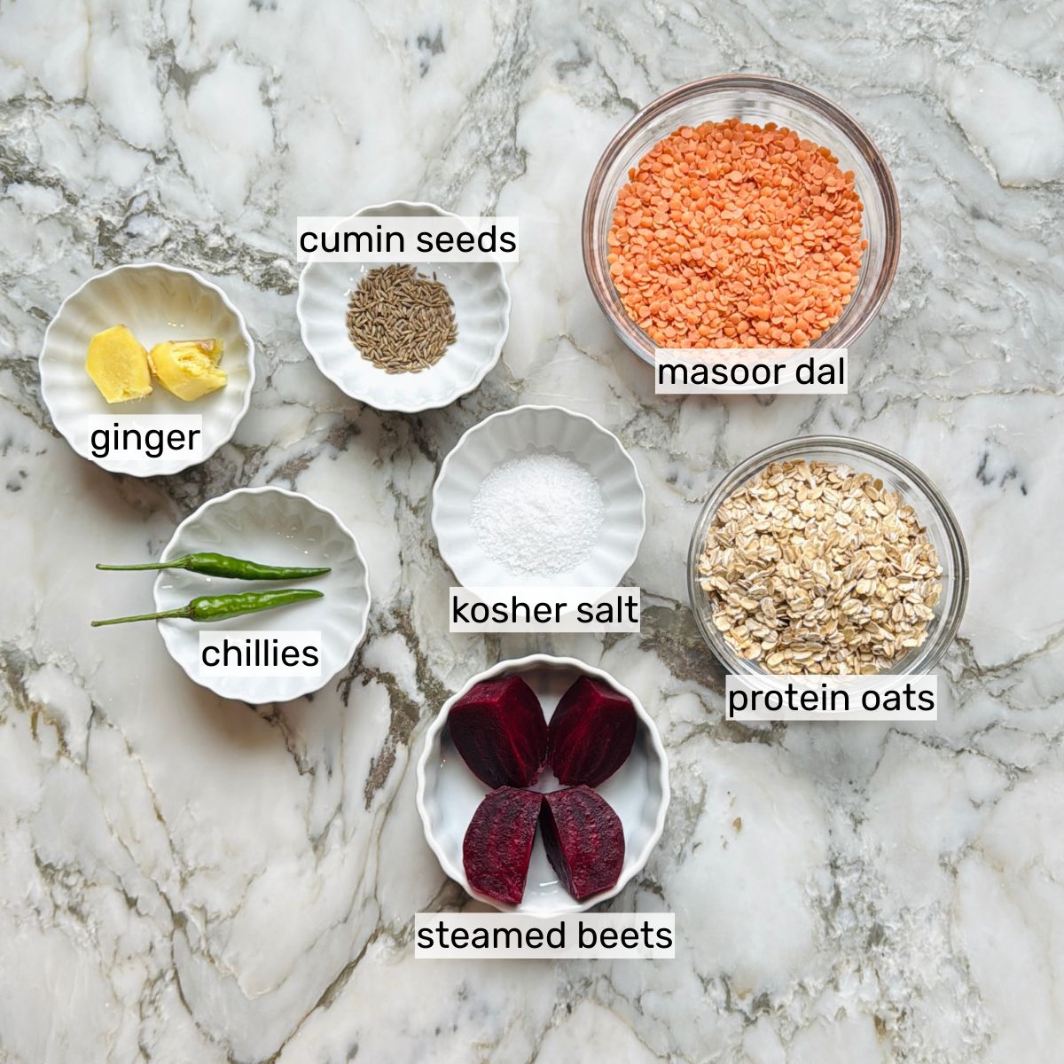 ingredients for beetroot chilla.
