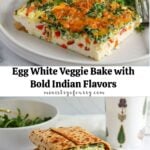 pinterest pin collage for veggie egg white bake with Indian spices