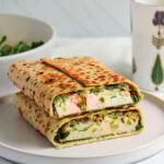 egg white veggie wraps on a white serving dish